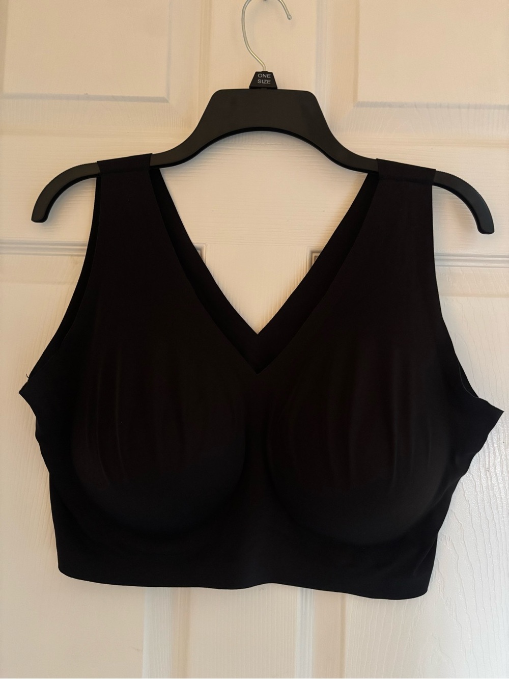 Calvin Klein Invisible V-Neck Comfort Bralette - Black 2X